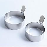 Colorsheng Egg Ring,3 Inch Stainless Steel Omelet Mold Pancake Ring Metal Kitchen Cooking Tool (3 Pack)