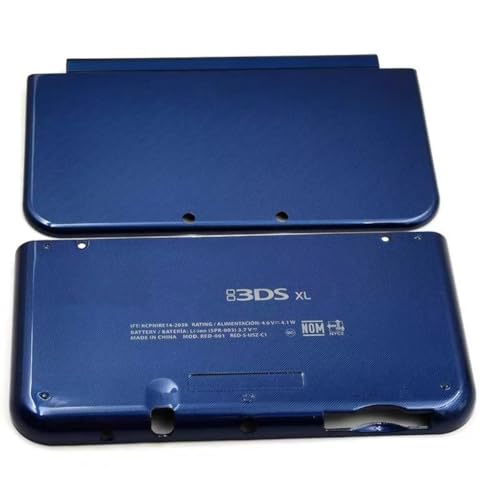 Hzxkqmil Faceplate Front and Back Housing Shell for Nintendo New 3DS XL Console, Replacement Upper/Bottom Cover Plates for New 3DSXL, Blue