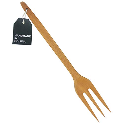 Wooden Cooking Serving Utensils High Heat Resistance - Handmade (Wooden Fork - Three Tines)