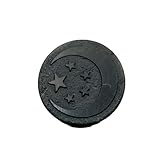 Premium Round Shungite Stickers with Pattern for Cell Phone Case Laptop Tablet Computer - Polished Shungite Protection Plate with Carbon Fullerenes (Eye of God)(Stars and Moon)