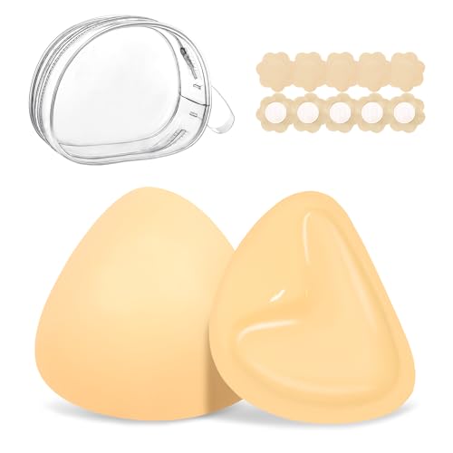 LAZYROSY Double Sided Sticky Bra Ultra Boost Inserts Pads Reusable Push Up Lift Self Adhesive Bra Pads for Bikini Swimsuit Yellow
