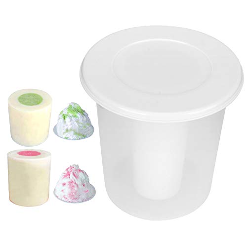 Shaved Ice, Clear Round Reusable Portable Shaved Ice Cup for Ice Bucket Refillable Making Model with Lid