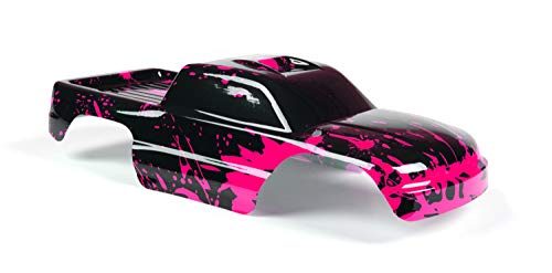 Custom Body Compatible for 1/10 Scale RC Car or Truck (Truck not Included) (Muddy Hot Pink Over Black)