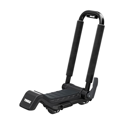 Thule Hull-a-Port XTR - Kayak j-style roof rack - Carry up to 2 kayaks - Folds flat - Pre-assembled - Locks to roof rack - Universal mounting up to 80.5mm wide load bars