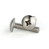 M6-1.0 x 20mm Truss Head Machine Screws, Full Thread, 18-8 Stainless Steel, Quantity 25