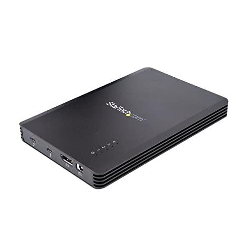 StarTech.com 4 Bay Thunderbolt 3 NVMe Enclosure, for M.2 NVMe SSD Drives, 1x DisplayPort Video/ 2X TB3 Downstream Ports, 40Gbps, 72W Power Supply, External Hard Drive Enclosure , TAA (M2E4BTB3)