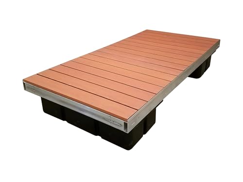 Patriot Docks Low Profile Floating Dock Platform with Brown Aluminum Decking (10946)