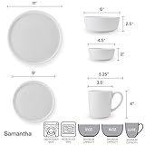 Mikasa Samantha Bone China Lightweight Chip Resistant 40 Piece Dinnerware Set, Service for 8