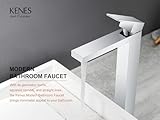 KENES Chrome Bowl Vessel Sink Facuet Single Handle Tall Bathroom Sink Faucet Bathroom Vanity Faucet Basin Mixer Tap with Water Supply Lines and Pop Up Sink Drain, LJ-9031A-5