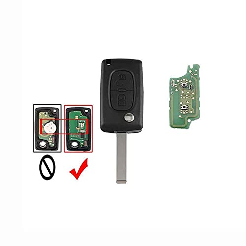 Amautolucky 2 Buttons Folding Remote Key for Citroen C1 C2 C3 C4 C5 Berlingo Picasso 2005-2011 PCF7961 Chip (CE0536 ASK HU83)