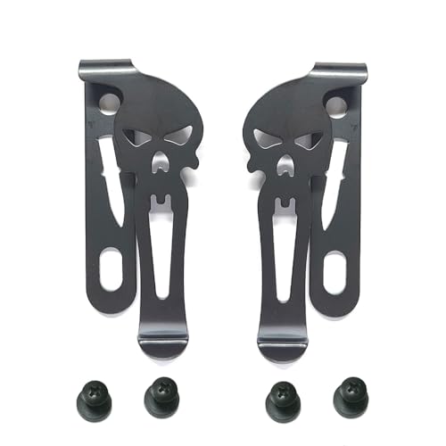 1 Pair Metal Spring Belt Black Clips with Screws for Kydex Sheath Holster Knife Sheath Clip