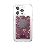 PopSockets Phone Wallet with Expanding Grip, Phone Card Holder, Wireless Charging Compatible, Wallet Compatible with MagSafe - Celestial Mauve