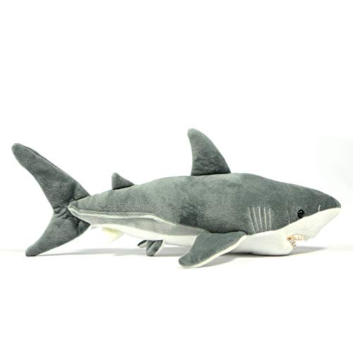 Simulation Great White Shark Plush Toy - Grey 26Inches Lifelike Long Great White Shark Stuffed Toys ,Super Soft Realistic Sea Animals Creatures Sharks Model Plush Toy Gift Collection For Kids
