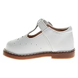 Josmo Baby Girls Maryjane Flats Slipon T Strap Closure - Newborn Infant Formal Dress Shoes Mary Jane - White (Size 4 Infants)