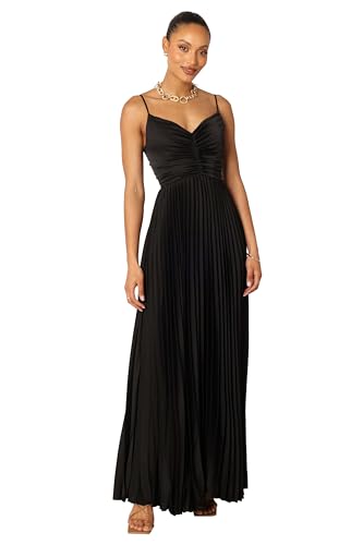 Petal & Pup Women's Naira Pleated Maxi Dress, Black