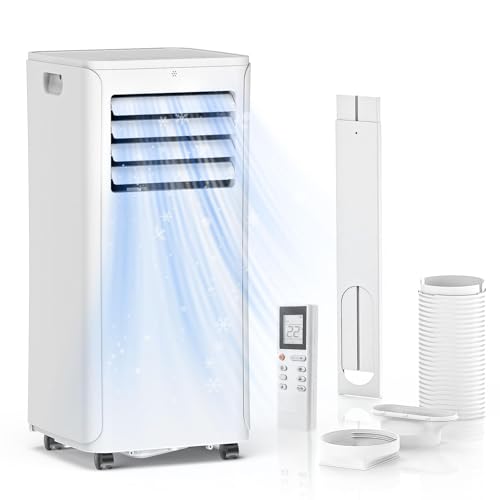 12000 BTU Portable Air Conditioners - 3-in-1 Cooling Unit with Dehumidifier, Fan & AC Modes - Ac Units Cools Up to 550 Sq.Ft - 24-Hour Timer, Remote Control & Window Kit Included - White