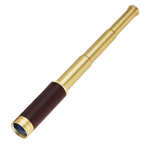 Telescope Brass Spyglass Pirate Monocular - Waterproof Pocket Mini 25x30 Zoomable Collapsible Vintage for Navigation, Voyage View Watching, Games, Travel, Hiking, Hunting