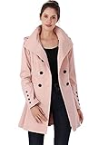 BGSD Women Nicole Waterproof Hooded Fit & Flare Trench Coat Blush X-Large