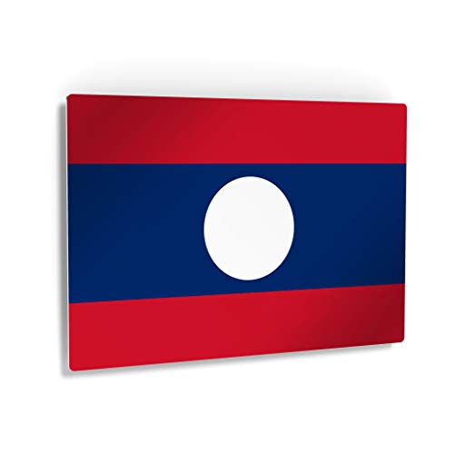 Smile Art Design Laos Flag Metal Wall Art Print Country Flags Office Living Room Dorm Bedroom Kitchen Man Cave Sports Club Bar Decor Modern Home Decor Ready to Hang Made in USA - 11x17