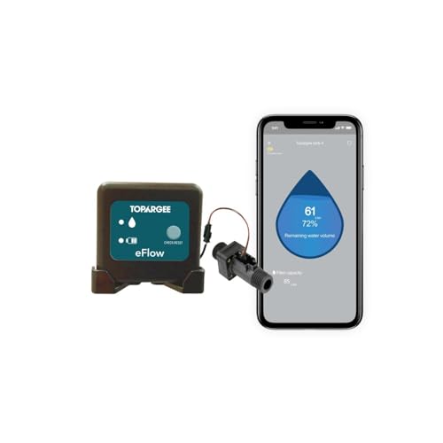 Topargee Bluetooth Water Tank Gauge - Real-Time RV, Caravan & Boat Accessory - Accurate RV Water Tank Level, Flow Monitoring (Liters/Gallons), Easy Setup, Tracks Usage, Memory Storage, App Integration