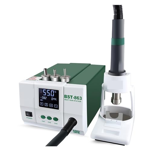 Soldering Station, BST-863 Lead-free Hot Air Rework Station Soldering Touch Screen LCD 1200W For Phone CPU PCB Windmill Stand, Hot Air Soldering Station