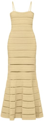 Herve Leger, Stitched Bandage Gown, L, Met Gold