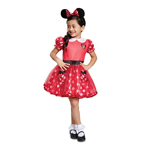 Disguise Disney Minnie Mouse Girls' Costume, Red, Medium/(3T-4T)