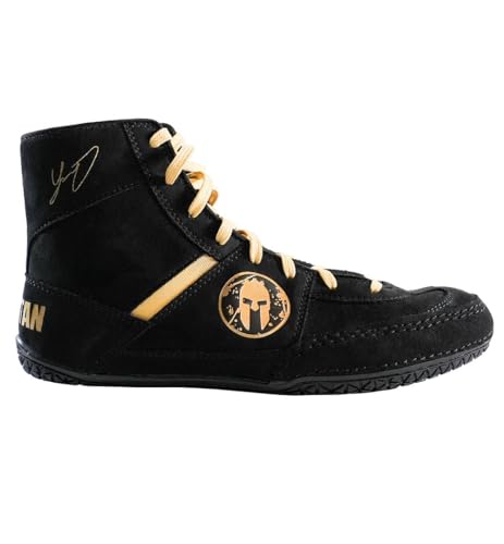 SPARTAN COMBAT Yianni Wrestling Shoe (Black/Gold, 9.5)