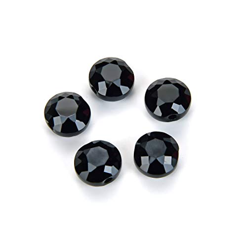 50pcs Adabele Austrian 8mm Faceted Round Flat Coin Loose Crystal Beads Jet Black Compatible with Swarovski Preciosa 5052 SSMR823