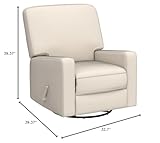 Harkawon Swivel Rocker Recliner Chair, Glider Rocker Recliner, Rocking Chair Nursery, Fabric Chair with High Back, Deep Seat, for Living Room, Bedroom, Beige