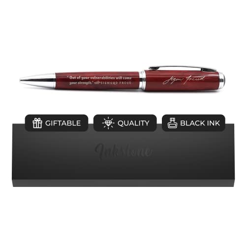 Inkstone Sigmund Freud Luxury Pen with Inspirational Quote Out of Your Vulnerabilities Will Come Your Strength Engraved Gift Pen