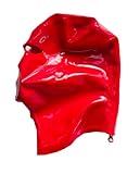 AiCc stylists Red Latex Mask Inner Sheath 15cm Long Nose Tube Latex Hood Party Mask Cosplay (XL)