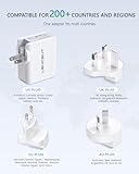 LENCENT Multiple USB Wall Charger, [22W/4.4A] 4 Port USB Travel Power Adapter, All in One Worldwide Cell Phone Charger With UK US EU European Australia, International Block Cube Plug for iPhone & IPad