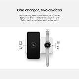 SAMSUNG 15W Wireless Charger Duo w/USB C Cable, Charge 2 Devices at Once, Cordless Super Fast Charging Pad for Galaxy Phones and Devices, 2022, US Version, Black