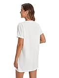 Milumia Women Casual Short T Shirt Dress Short Sleeve Straight Mini Tee Shirt Dress White Small