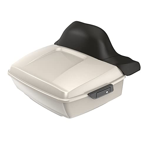 Advanblack White Sand Pearl Tour Pack 2022 Street Glide 2023 Road Glide Motorcycle King Trunk Tour Pack Luggage +Wrap-Around Backrest Pad for '97-'24 Harley Touring/Softail