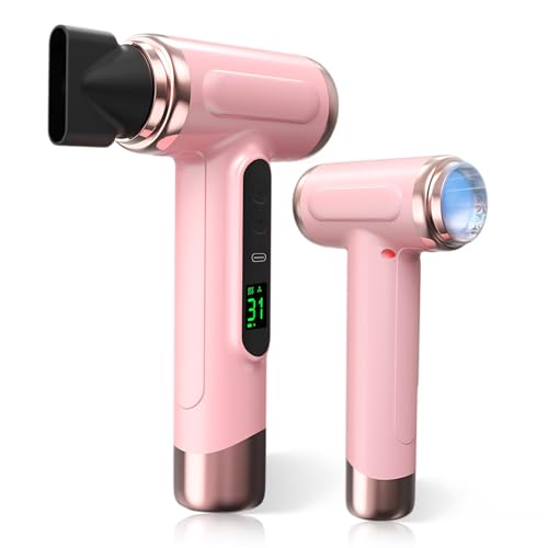 Vikye Cordless Hair Dryer,15000mAh Rechargeable Hair Dryer,3 Adjustable Cold Hot Wind,200W Battery Operated Hair Dryer for Travel Camping