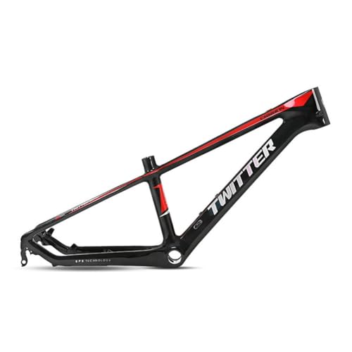 TUJISEK Carbon Fiber Frame Cross Country Mountain Bikes Frame 20'' BMX Frame Disc Brake QR 135MM Internal Routing for Boys and Girls(Black)