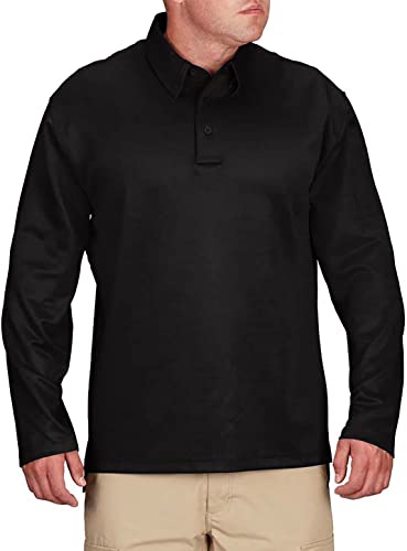 Propper I.C.E Men's Long Sleeve Performance Polo Shirt, Black, 5X-Large