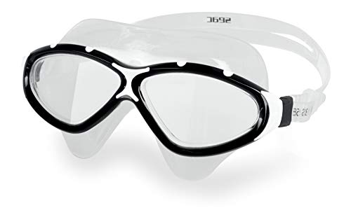SEAC Profile, Swimming Mask Goggles for Men and Women for use in The Pool and Open Water, Black/White, Standard
