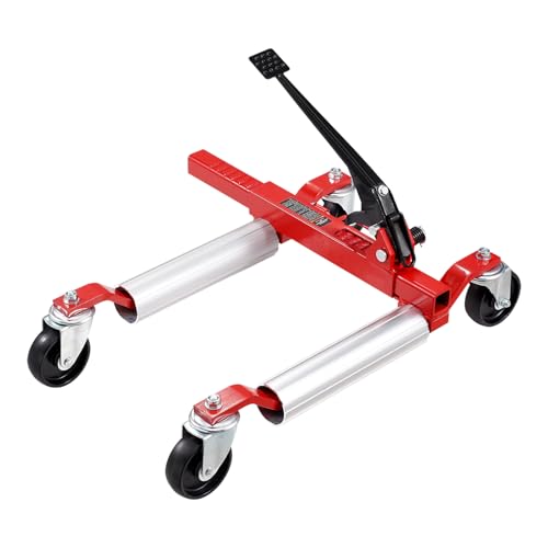VEVOR Wheel Dolly, 1 Piece Wheel Dolly Car Skate, Heavy Duty Vehicle Positioning with Ratcheting Foot Pedal, Ratchet Type Tire Skate Tire Jack for Car Truck RV Trailer, 1500 LBS