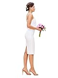 Dress the Population Women's Alondra Blouson Tank Pencil Skirt MIDI Dress, Off White, Large