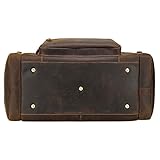 Polare 23" Full Grain Cowhide Leather Gym Duffle Weekender Overnight Travel Duffel Bag For Men 42L