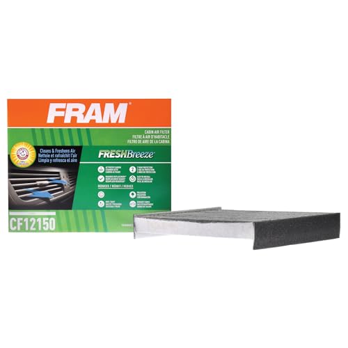 FRAM Fresh Breeze Cabin Air Filter Replacement for Car Passenger Compartment w/ Arm and Hammer Baking Soda, Easy Install, CF12150 for Mazda / Toyota Vehicles