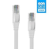 Amcrest CAT6E 4K-Rated Video POE Ethernet Cable 60ft Internet High Speed Network Cable for PoE Security IP Cameras, Smart TV, PS4, Xbox One, Router, Laptop, Computer, Home (4PACK-CAT6ECABLE60)