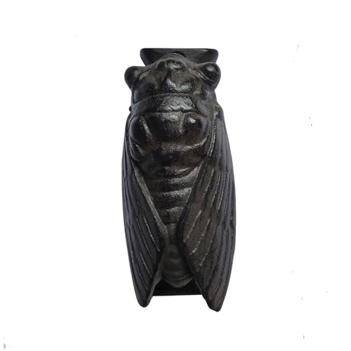 CatchDragon Vintage Iron Door Knocker Funny, Cat/Rhino/Squirrel/Owl Animal Door Knocker for Front Door (Cicada)