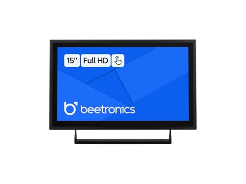 Beetronics 15 Inch Touchscreen Monitor | Full HD 1080p | 15TS7M – Industrial-Grade, Professional 10-Point Multi Touch Display for PC, Mac, Linux – HDMI, DisplayPort, USB-C, VGA Inputs