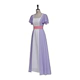 iSHOWcos Titanic Rose Cosplay Costume Swim Dress Rose White and Purple Dress Women Evening Party Gown Regency Dress (White and Purple, S)