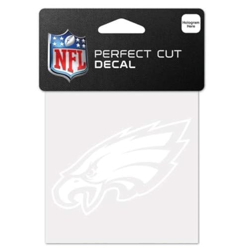 WinCraft NFL Philadelphia Eagles 4x4 Perfect Cut White Decal, One Size, Team Color