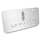 iPick Image Made for Lincoln 3D Metal Dual Logo Mirror Chrome Stainless Steel License Plate